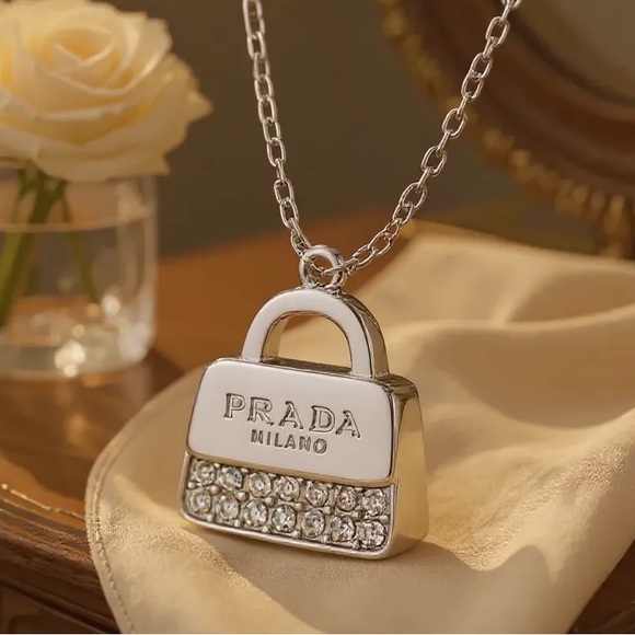 PRADA AUTHENTIC Silver Pendant Charm NEW - Picture 5 of 14